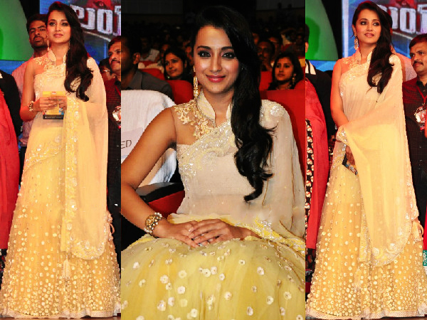 Trisha Krishnan In Tarun Tahiliani Saree | Trisha Krishnan At Lion Audio Launch | Trisha Krishnan In Saree