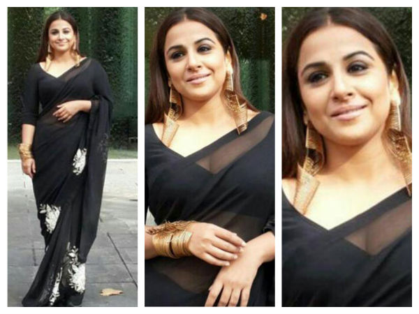 vidya balan in black saree