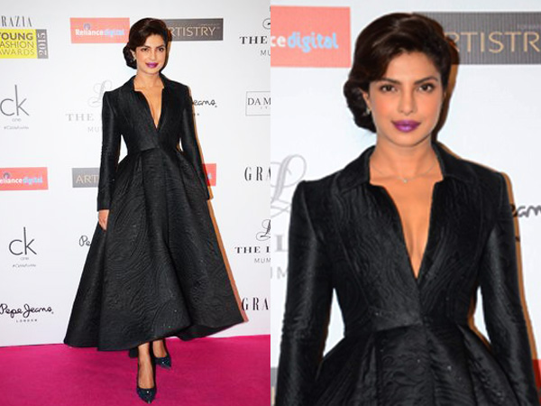Priyanka Chopra In Ashi Studio| Priyanka Chopra In Ashi Studio Couture Gown| Priyanka Chopra Dress At Grazia Young Fashion Awards 2015