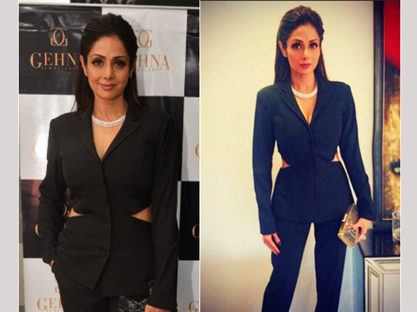 Sridevi Wearing Nikhil Thampi| Sridevi Wearing Gehna Jewelry| Sridevi Wearing Nikhil Thampi Suit| Sridevi At Gehna Collection Preview| Sridevi Dresses