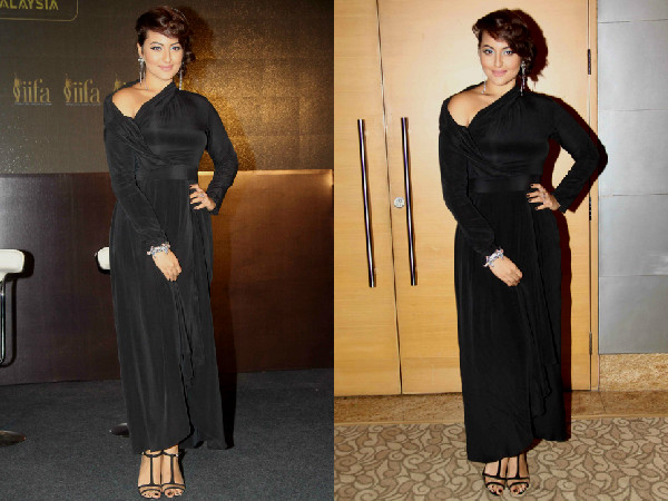 Sonakshi Sinha Wearing Anand Kabra| Sonakshi Sinha In Anand Kabra Dress| Sonakshi Sinha In Amrapali Jewellery| Sonakshi Sinha At IIFA 2015 Press Meet