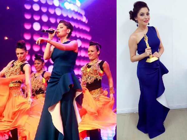 Kanika Kapoor Wearing Gauri And Nainika| Kanika Kapoor At Aiba 2015| Kanika Kapoor In Gauri And Nainika Dress| Kanika Kapoor Dresses
