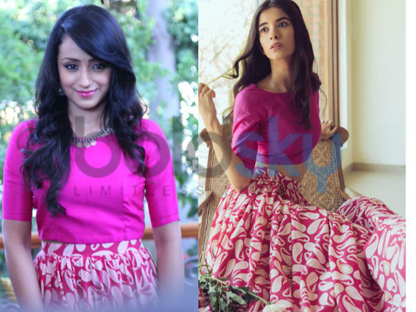 Trisha In Pink Mogra Designs At Nayaki Muharat