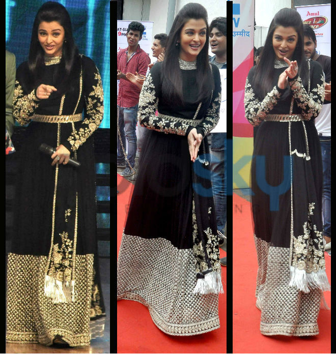 Aishwarya Rai Bachchan Goes Black In Sabyasachi Aishwarya Rai Bachchan Goes Black In Sabyasachi
