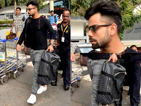 Look who we've got here: Virat Kohli. We snapped Virat at the Mumbai airport and it was great to see his well kept wardrobe.