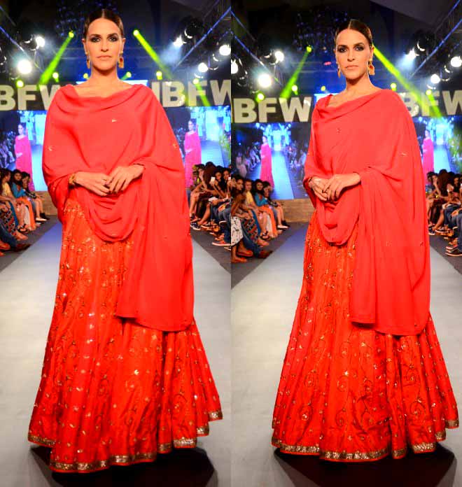 Neha Dhupia Turns Showstopper For Sangeetha Sharma At India Beach Fashion Week