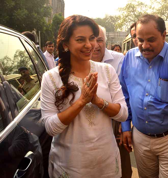 Juhi Chawla In Sheer White Kurta 