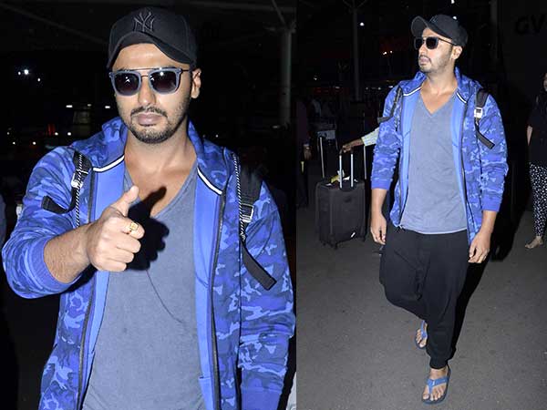 Arjun Kapoor in blue jumper