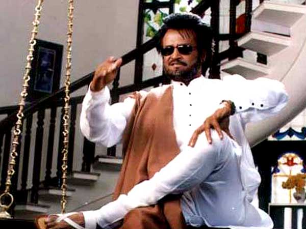 Rajnikanth in white kurta pyjama