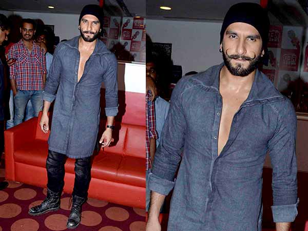 Ranveer Singh in grey kurta.