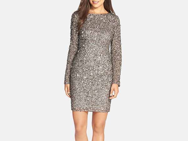 silver sequin dress