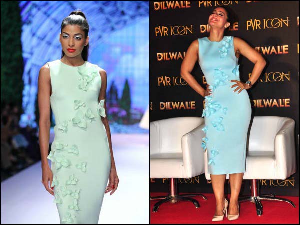 Kajol In Blue Bodycon Dress