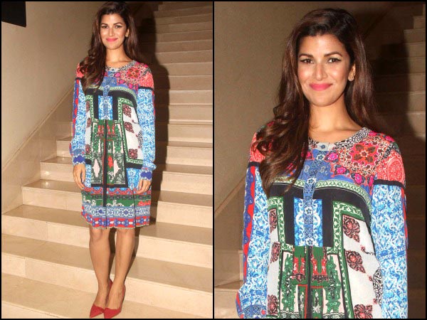 NImrat Kaur wearing printed dress NImrat Kaur wearing printed dress