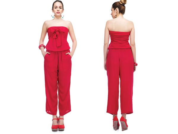 Flirtatious Red Jumpsuit