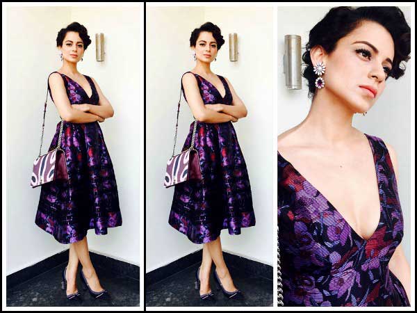 Kangana in purple dress