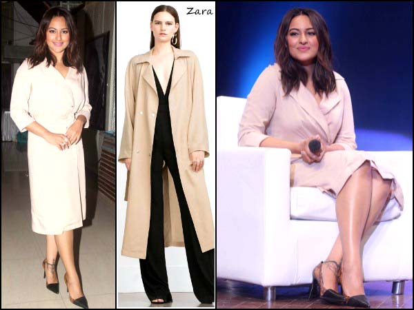 Sonakshi wearing Zara coat