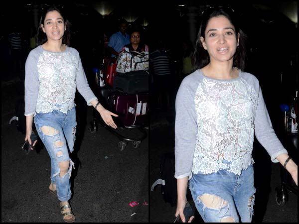 Tamannaah Bhatia airport look 