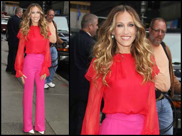 Sarah Jessica Parker In A Frilled Blouse