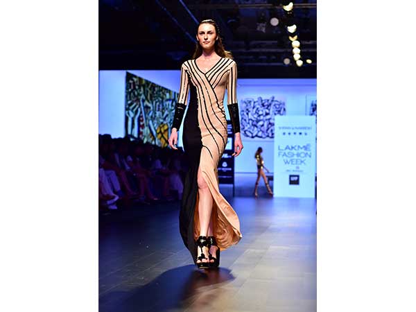 Black & Beige Cocktail Dress 