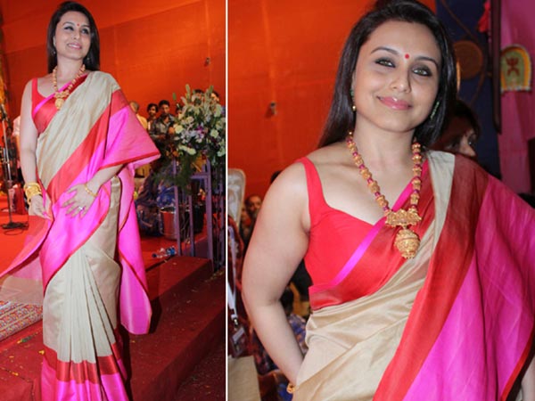 8 Durga Puja Sarees Of Rani Mukerji 