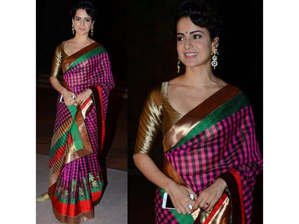kangana ranaut saree style