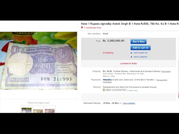 The Notes Are Auctioned On A Site...