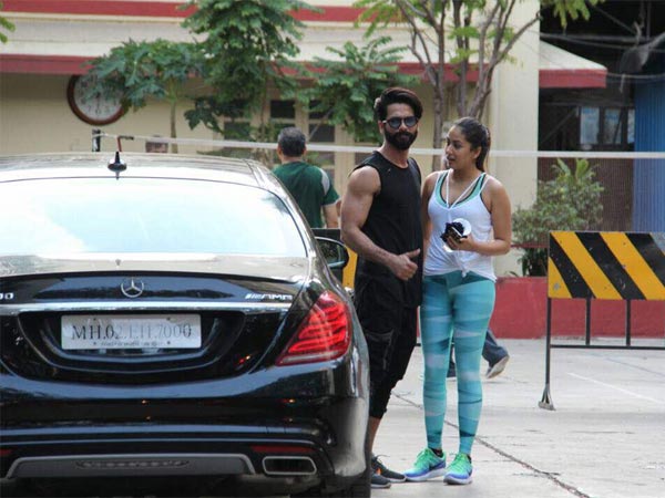  shahid kapoor and mira spotted at gym