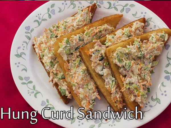 hung curd sandwich recipe