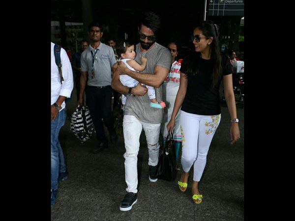 shahid kapoor and family spotted at the airport