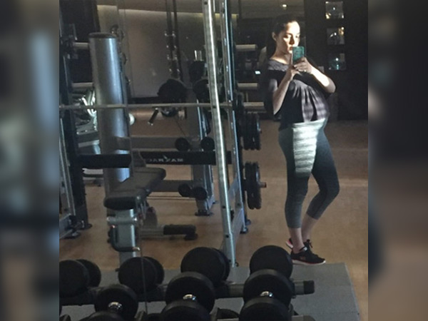 celina jaitly showcasing her baby bump