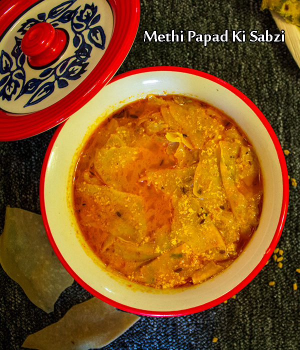 methi papad ki sabzi recipe