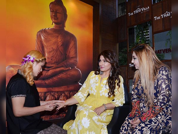 raveena tandon at the thai villa inauguration raveena tandon at the thai villa inauguration