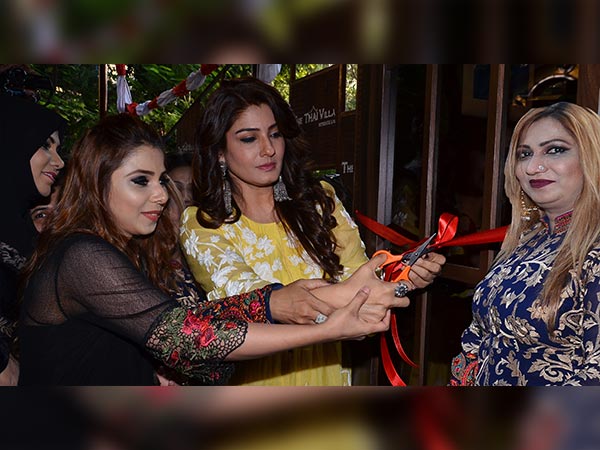 raveena tandon at the thai villa inauguration raveena tandon at the thai villa inauguration