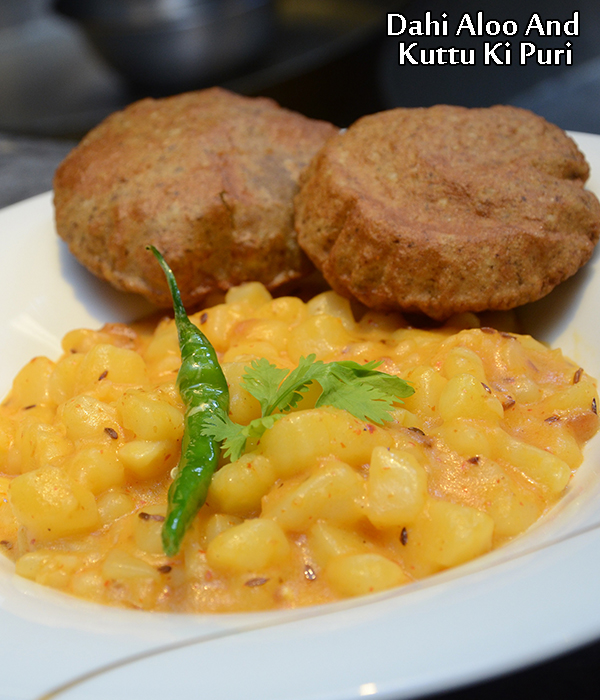 dahi aloo and kuttu ki puri recipe