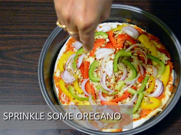 Cheese Onion Bell Pepper Pizza Recipe