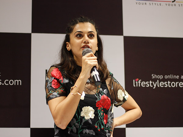 taapsee pannu at lifestyle store inauguration in bengaluru
