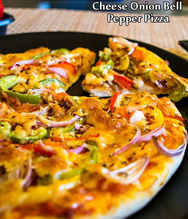 Cheese Onion Bell Pepper Pizza Recipe