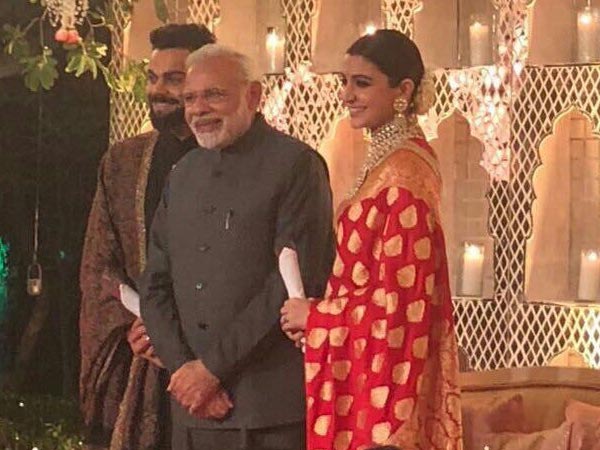 narendra modi at virat anushka’s reception party narendra modi at virat anushka’s reception party