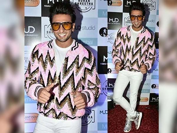 ranveer singh wearing jacket from women collection
