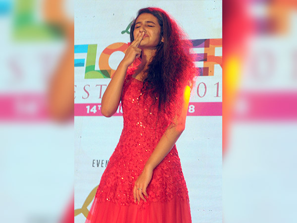 priya prakash varrier at a flower show