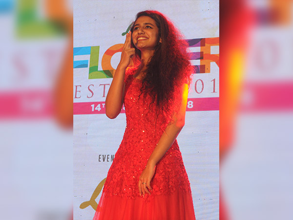 priya prakash varrier at a flower show