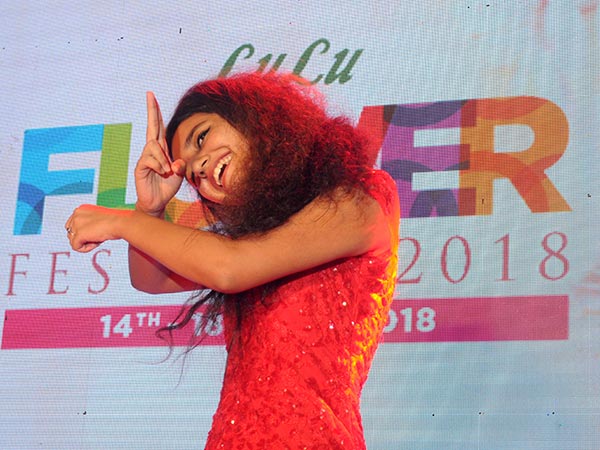 priya prakash varrier at a flower show