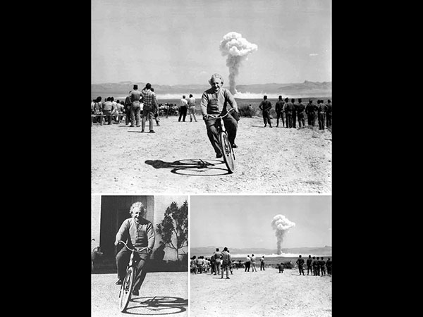 No Einstein Was Not Riding A Cycle At The Time Of Explosion!