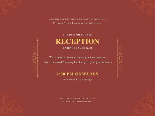 Wedding Invitation Card Parody