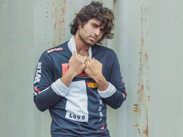 Vijay Deverakonda In A Dark Blue Sweatshirt