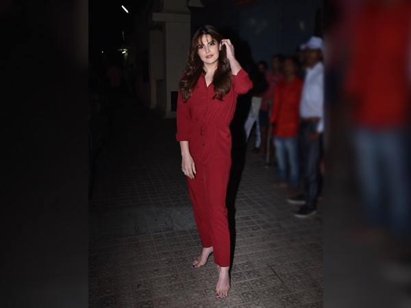 Zareen Khan In A Red Jumpsuit