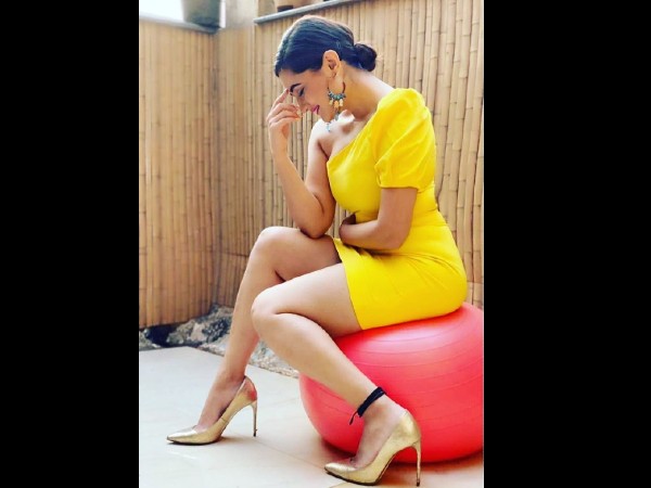 Rashami Desai In A Yellow Mini Dress