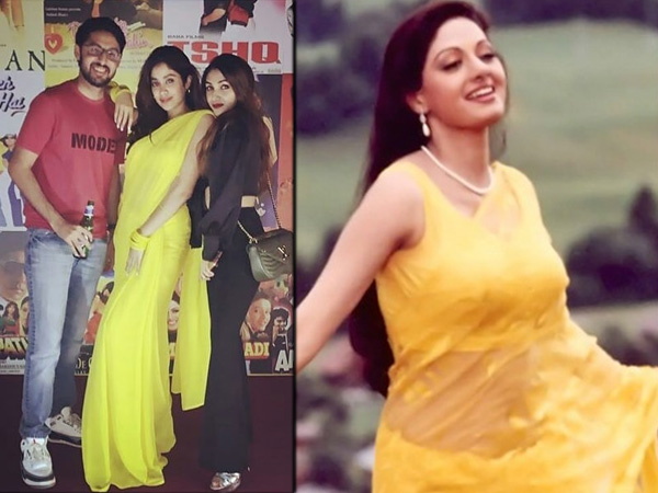 Janhvi Kapoor And Sridevis Yellow Janbaaz Saree