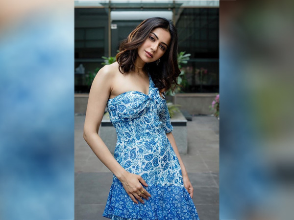 Rakul Preet Singh In A Blue Ruffle Dress