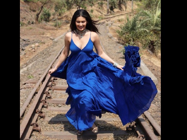 Amyra Dastur In A Blue Maxi Dress